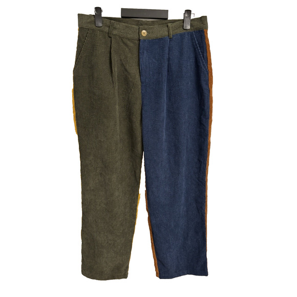 Charmkpr Men's XL Colorful Corduroy Pants Patchwork Straight Skater Urban Street - Picture 1 of 8